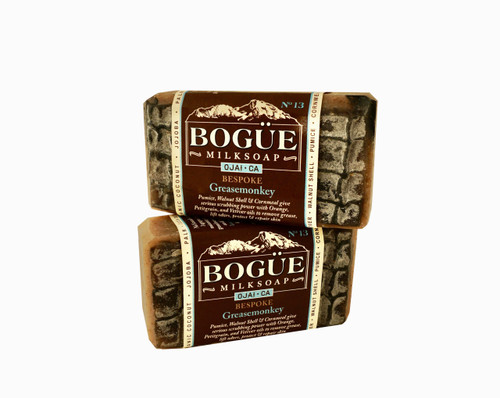 Handmade Goat Milk Soap 2 Bars- BOGUE No.13 BESPOKE GreaseMonkey Blend Aggrigates Remove Grease & Grime, Essential Oils of Orange, Petitgrain & Vetiver Heals Cuts & leave the skin fresh