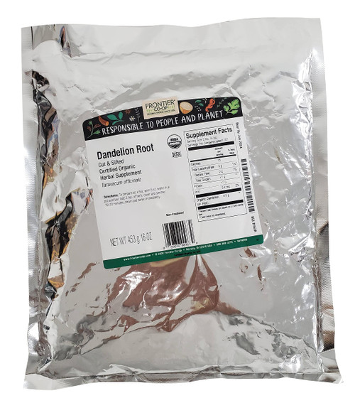 Frontier Herb Dandelion Root - Organic - Cut and Sifted - Bulk - 1 lb, Botanicals and Herbs, Dried Herbs 95%+ Organic