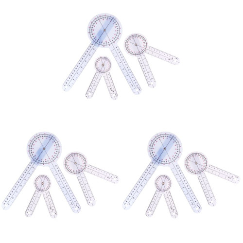3 Sets 3 Pcs medical ruler finger goniometer ruler Orthopedic Angle clear ruler plastic goniometer ruler Goniometer 360 Degree 180 degree Goniometer hand tools Body plastic ruler