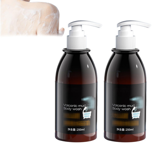 Halpilt Volcanic Mud Body Wash, Korea's Volcanic Mud Body Wash-Korea Whitening Body Wash, 3 in 1 Effective Volcanic Mud Skin Whitening Body Lotion (2pcs)