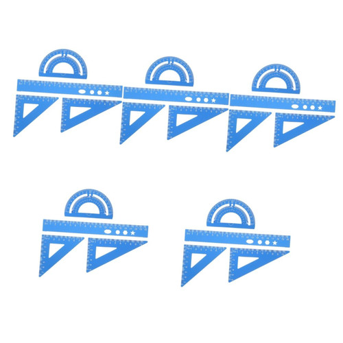 Lurrose 5 Boxes Ruler Set Square Drafting Tools Triangle Ruler Drafting Ruler Measuring rulers Geometry Protractor Metal 90 Degree Ruler Aluminum Alloy Multifunction Office Drawing