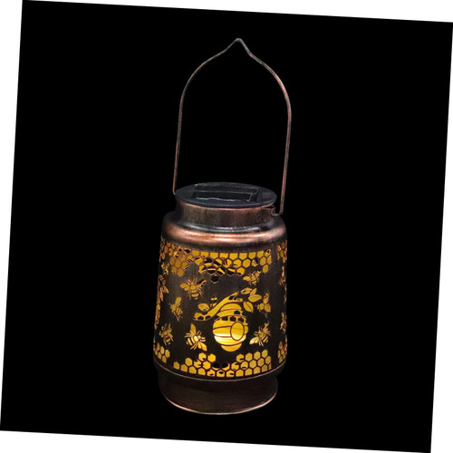 RUNROTOO Solar Decorative Lights Solar Lantern Garden Stake Metal Solar lamp Solar Metal lamp LED Garden Lights Garden Art Metal Light Outdoor Lantern Solar Wrought Iron Sun lamp