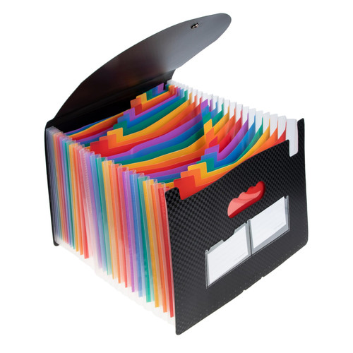 TEHAUX Accordion Folder Accordian File Organizer Plastic Document Folder Expanding File Organizer Folders for Documents File Pocket Folders Folder Organizer Three Side Seal A4 File Folder