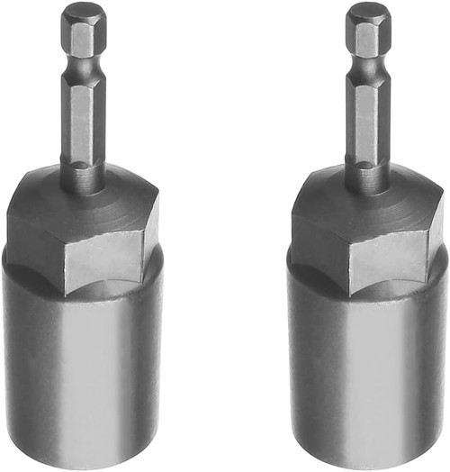 VIGANI Nuts Drill Bit Socket,Nut Setter Drill Bit, 18mm Nut Driver Socket Bit 1/4inch Hex Shank Impact Sleeve Wrench Screw Chrome Vanadium Steel Screwdriver Drill 80mm Length Power Air Tool 2pcs