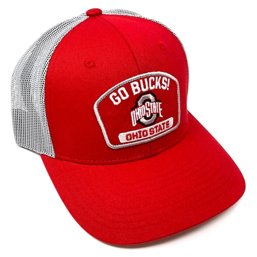 Ohio State Buckeys, Go Bucks! Patch Logo Flat Bill Mesh Trucker Snapback Hat