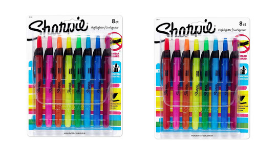 Sharpie 28101 Accent Retractable Highlighters, Chisel Tip, Assorted Colors, 16 Markers
