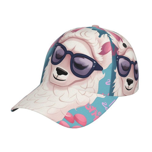 Cool Liama Baseball Cap Adjustable Sun Hats Hip Hop Baseball Hat Trucker Hats Casual Outdoor Caps Men Women Black