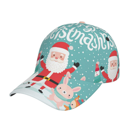 Merry Christmas Snowman Baseball Cap Adjustable Sun Hats Hip Hop Baseball Hat Trucker Hats Casual Outdoor Caps Men Women Black