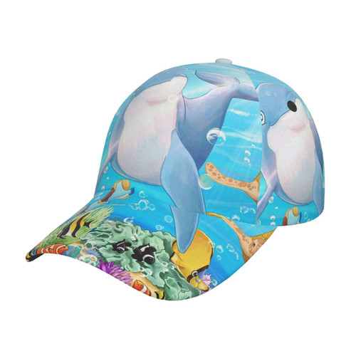 Ocean Fishes Baseball Cap Adjustable Sun Hats Hip Hop Baseball Hat Trucker Hats Casual Outdoor Caps Men Women Black