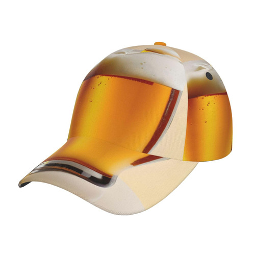 Beer Foam Adjustable Baseball Cap Hat for Women & Men, Classic Casual Sport Trucker Hats,One-Size Fits All Black