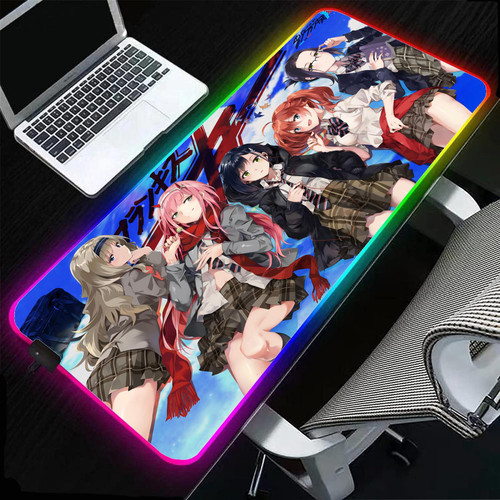 Mouse Pads Anime Girl Sexy Boobs RGB LED Gaming Large Mouse Pad Gamer Computer Big Mouse Mat Backlight Carpet Keyboard Desk Mat 24x12 inche,Color4