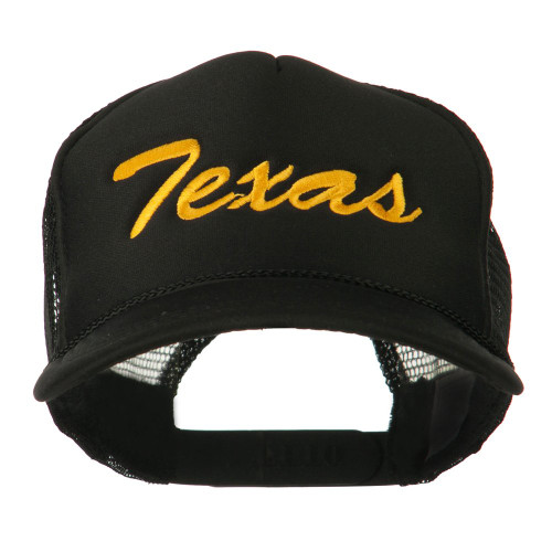 e4Hats.com Youth Mid States Texas Embroidered Foam Mesh Cap - Black OSFM