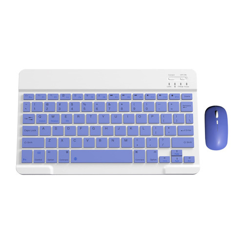 Wireless Bluetooth Keyboard & Mouse Combo, Portable Desktop Keyboard and Mouse Wireless,Adjustable 1600 DPI, Utra-Thin Keyboard & Mouse Sets for iOS Android Windows PC Tablet (Purple)