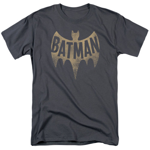 DC Comics Men's Batman Retro Vintage Logo T-Shirt, Charcoal, Medium