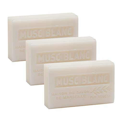 French Soap, Set of 3 x 125g - White Musk - Shea Butter - La Maison du Savon de Marseille French Soap, Set of 3 x 125g - White Musk - Shea Butter - La Maison du Savon de Marseille