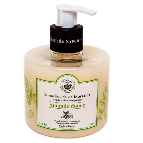 Liquid Soap with with organic olive oil 330 ml, Sweet Almond - La Maison du Savon de Marseille