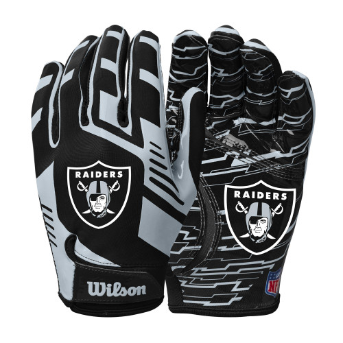 Wilson NFL Stretch Fit Football Gloves - Adult, Las Vegas Raiders
