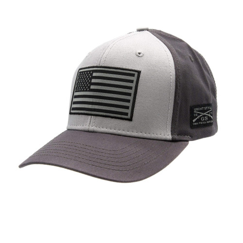 Grunt Style GS American Flag Hat (Dark Grey, One Size)