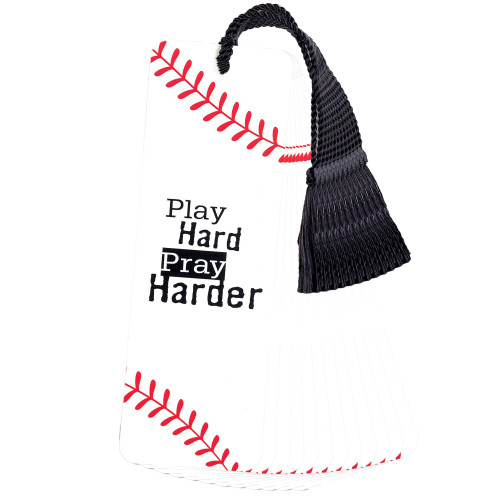 Dicksons Play Pray Hard White Baseball 2 x 6 Paper Keepsake Bookmark with Tassle Pack of 12 Dicksons Play Pray Hard White Baseball 2 x 6 Paper Keepsake Bookmark with Tassle Pack of 12