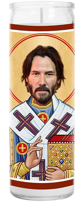 Keanu Celebrity Prayer Candle - Saint Candle - 8 inch Glass Prayer Votive - Handmade in USA - Celebrity Novelty Gift Keanu Celebrity Prayer Candle - Saint Candle - 8 inch Glass Prayer Votive - Handmade in USA - Celebrity Novelty Gift