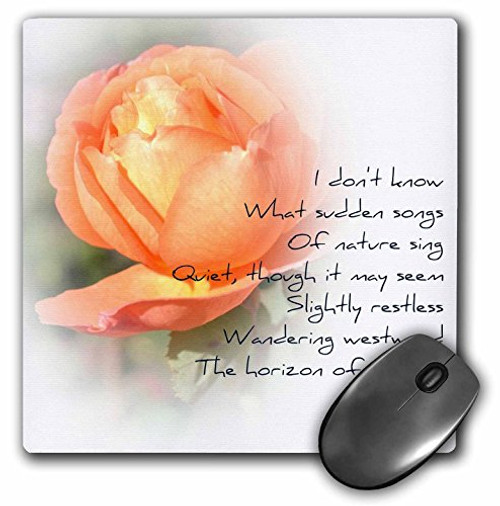 3dRose LLC 8 x 8 x 0.25 Inches Mouse Pad, Peach Rose Song Poem-Inspirational-Flowers (mp_37919_1) 3dRose LLC 8 x 8 x 0.25 Inches Mouse Pad, Peach Rose Song Poem-Inspirational-Flowers (mp_37919_1)
