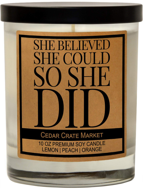 She Believed She Could So She Did, Best Friend, Friendship Gifts for Women, Birthday Gifts for Friends Female, Going Away Gifts, Funny Gifts for Friends, Long Distance Friend, Bestie, Funny Candle