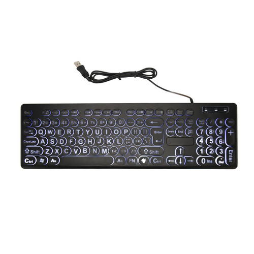 Tangxi 104 Key Backlit Large Print Keyboard, Wired Business Standard Keyboard, Plug and Play for Elderly Visually Impaired
