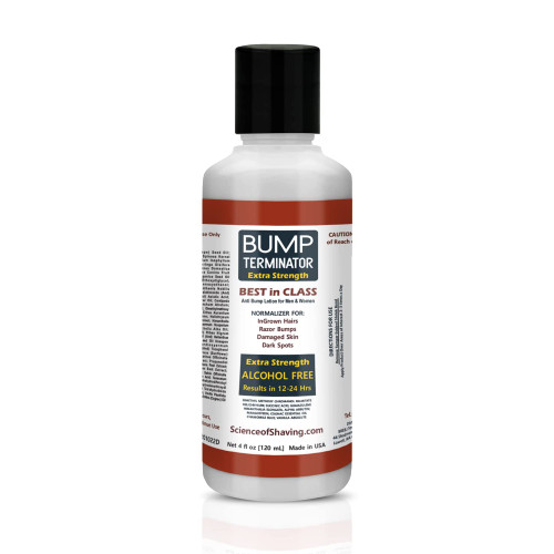 Bump Terminator Extra Strength Alcohol-Free Bumps Lotion, Razor Bump Treatment for Men & Women (4 Fluid Ounces)