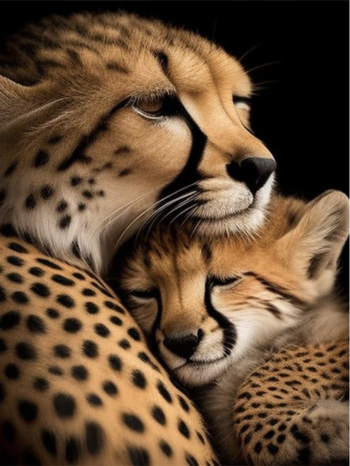 5D DIY Diamond Painting Kits Full Drill,Diamond Painting Kits Art,Animal Diamond Art, Lovely Leopard Diamond Painting Craft for Home Office Wall Decor 16x20 inch