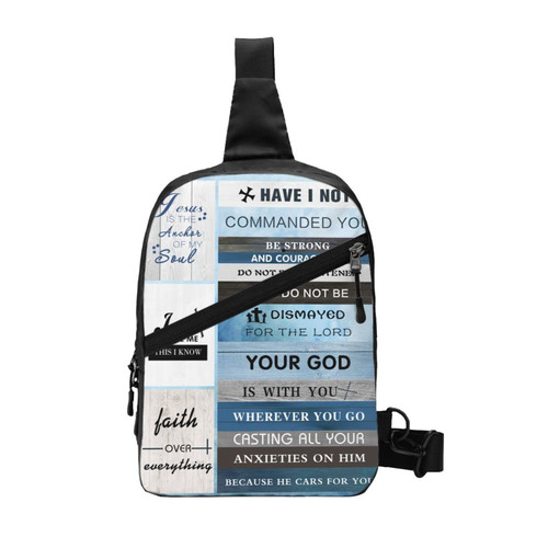 Bible Verse Travel Hiking Chest Bag Casual Daypack Crossbody Sling Backpack Shoulder Chest Sling Bag For Men And Women