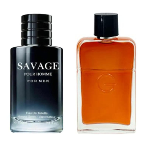 Lomitin Savage Pour Home & GB Pour Homme Cologne for Men, Eau De Toilette Natural Spray, (Inspired by Sauvage & Guci Guiltyy) 3.4oz Fl Oz/100ml each (Pack of 2)