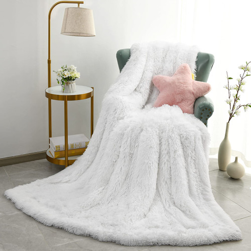 Rtizon Fuzzy Blanket for Bed, 50"x60", White Fluffy Blankets for Teen Girls, Sherpa Fleece Blanket for Couch, Cozy Soft Plush Throw Blanket for Sofa Rtizon Fuzzy Blanket for Bed, 50"x60", White Fluffy Blankets for Teen Girls, Sherpa Fleece Blanket for Couch, Cozy Soft Plush Throw Blanket for Sofa