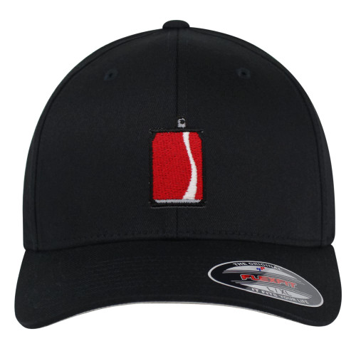 JPAK Flexfit Soda Can Embroidered Baseball Cap Coke Black