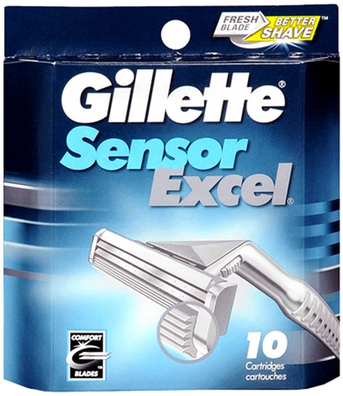 Gillette SENSOR EXCEL Refill Cartridges (10 Razor Blade Cartridges) MEN NEW