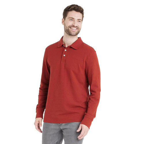 Goodfellow & Co Men's Rugby Polo Shirt - (as1, Alpha, l, Regular, Regular, Red)