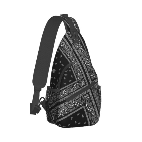 Sling Bag,Crossbody Sling Backpack Bag Paisley Mini Casual Shoulder Daypack Chest Bag for Women Men Travel Hiking Gym Anti Theft