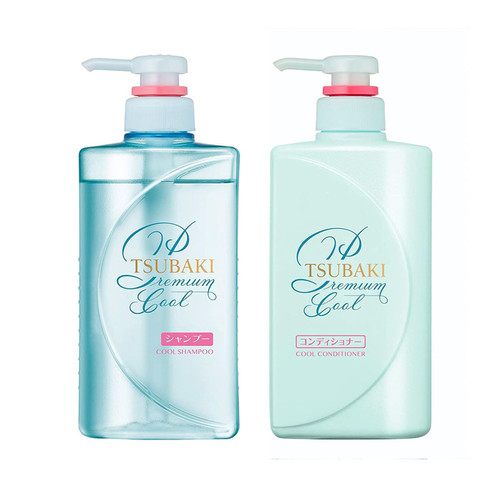 TSUBAKI Premium Cool Shampoo 490ml & Conditoner 490ml Pair Set (Cool Minty Edition) SOFIA by ODE