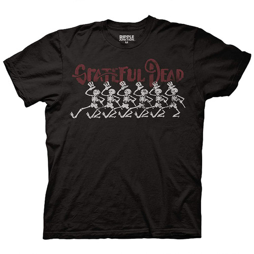 Mens Grateful Dead Rock Shirt - Grateful Dead Dancing Skeleton Vintage Rock Tee (Black, X-Large)