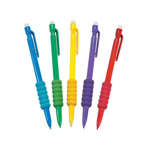 Fun Express Cushioned Grip Mechanical Pencils - 50 Pieces - Educational And Learning Activities For Kids