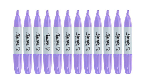 SHARPIE Permanent Marker, Chisel Tip, Purple - 12 Count
