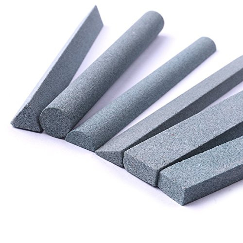 CHEERBRIGHT 6 Pieces 180# Assorted Shapes Sharpening Stones Polishing Stone Set