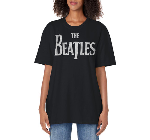 The Beatles Logo Adult Oversized Vintage T-Shirt