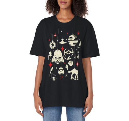 Star Wars Galactic Empire Ornaments Holiday Adult Oversized Vintage T-Shirt