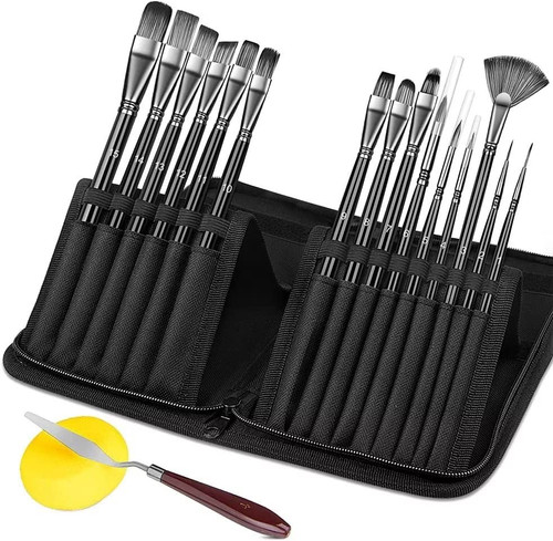 Paint Brushes Set MEILIANJIA Artist Oil Paint Brushes 15Pcs Different Shapes & Sizes for Acrylic Watercolor Oil Creative Body Paint with Portable Carrying Case,Palette Knife and Sponge Paint Brushes Set MEILIANJIA Artist Oil Paint Brushes 15Pcs Different Shapes & Sizes for Acrylic Watercolor Oil Creative Body Paint with Portable Carrying Case,Palette Knife and Sponge