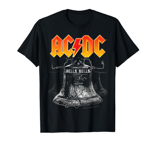 AC/DC Classic Black Cotton T-Shirt - Hells Bells Design, Casual Fit