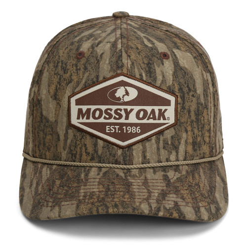 Mossy Camo Patch Hunting Hat Oak Rope Cap Mossy Vintage Camoflauge Hat (Bottomland)