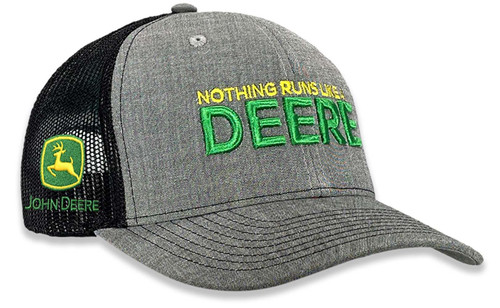 John Deere Nothing Runs Like A Deere Embroidered Mens Mesh Back Trucker Hat, Oxford John Deere Nothing Runs Like A Deere Embroidered Mens Mesh Back Trucker Hat, Oxford