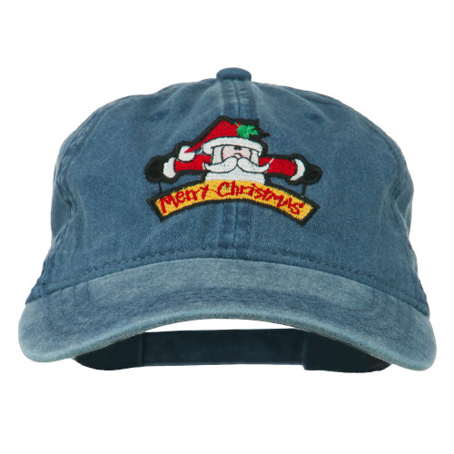 e4Hats.com Merry Christmas Santa Claus Embroidered Cotton Cap - Navy OSFM