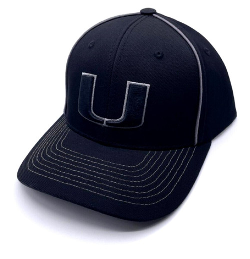 University Miami Hat Classic Adjustable Hurricanes Team Logo Structured MVP Cap (Black)