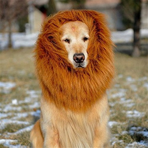 Peicees Lion Mane Costume for Dog Lion Wig Large Dog Costumes for Halloween Party Fancy Lion Hair Brown Peicees Lion Mane Costume for Dog Lion Wig Large Dog Costumes for Halloween Party Fancy Lion Hair Brown